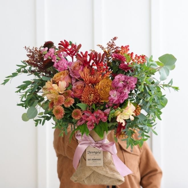 Burlap Wrapped Bouquets