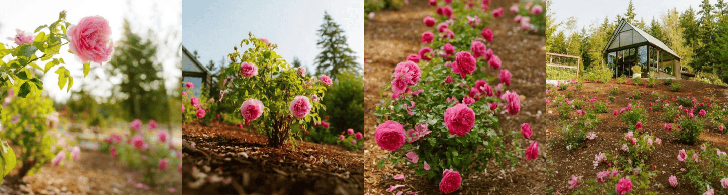 Rose Flower fields at the Farmgirl Flowers farm in Washington